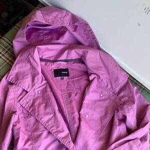 Hurley Pink Hooded Lightweight Trench Coat